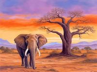 SKRYUIE 5D Diamond Painting Elephant Full Drill Paint with Diamond Art Kits for Adults, DIY Animal Painting by Number Kits Cross Stitch Rhinestone Wall Home Decor 30x40cm (12"x16")