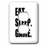 3dRose LSP_180406_6 Eat Sleep Game - Fun Gifts for Gamers - Black Text - Video Pro-Gamer - 2 Plug Outlet Cover