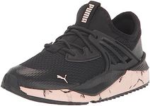 PUMA Unisex-Child Pacer Future Hook and Loop Sneaker, Marble Black-Chalk Pink, 1 Little Kid