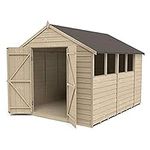 Forest Garden Overlap Pressure Treated 10x8 Apex Shed - Double Door