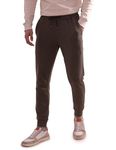 DAMENSCH Mens Regular Fit Cotton Blend Basic Knit Joggers | Joggers for Men, Cargo Joggers for Men, Gym Pants for Men, Lower for Men Winter wear,Lower for Men-Coffee Brown-S