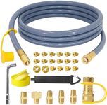 5369 Propane to Natural Gas Conversion Kit, for Weber, Fire Pit,CharBroil, Blackstone 28" &36 ",Nexgrill,Generator, Pizza Oven, Patio Heater,etc.12FT 3/8" ID Natural Gas Hose with Quick Connect