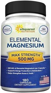 Elemental Magnesium Supplement - 180 Veggie Capsules - Max Strength Magnesium Citrate & Oxide 500 mg Formula, Mag Tablet Pills for Sleep & Vitamin Deficiency, Natural Calm Complex for Women & Men