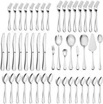 Silverware Set HaWare 68-Piece Stainless Steel Flatware Set Includes 60-Piece Cutlery Set 8-Piece Serving Set Service for 12 Dishwasher Safe