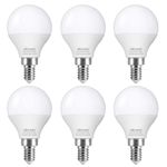 DiCUNO A15 E12 LED Bulb, 60W Equivalent Candelabra Base Globe Light Bulbs, 2700K Warm White, 90 CRI, 5W 600 Lumen, Non-Dimmable Light Bulbs for Chandelier, Ceiling Fan, Vanity Lights, Pack of 6