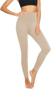 Leggings for Women Non See Through-Workout High Waisted Tummy Control Black Tights Yoga Pants, 10-nude Beige, Small-Medium