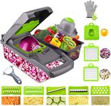 Ram® Mandoline 13 in 1 Vegetable Slicer Food Cutter and Shredder Food Dicer Interchangeable Blades Grater, Chopper, Food Container All in ONE Slicer