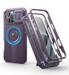 Dexnor for iPhone 16 Pro Max Magnetic Case With Slide Camera Cover & Adjustable Kickstand & Built-in Screen Protector, Rugged Shockproof Bumper Cases Heavy-duty Cover - Phantom Purple