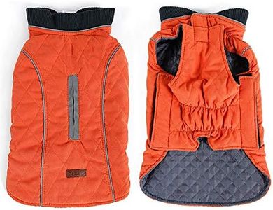 RC GearPro Retro Design Cozy Winter Dog Pet Jacket Vest Warm Pet Outfit Vestiti 6 Colori con Foro per Imbracatura per Cani di Taglia Piccola di Taglia Media (Orange, S)