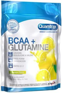 Quamtrax Nutrition - BCAA + Glutamine - Orange - 500 gr - Mejorar el Rendimiento Fisico durante el Ejercicio