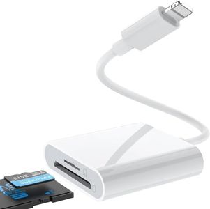 Lecteur de Cartes SD pour iPhone, [Certifié Apple MFi] Lightning vers Lecteur de Cartes SD/TF pour iPhone/iPad Adaptateur de Cartes mémoire Lecteur de Cartes pour iPhone 14/13/12/11/X/XS/XR/8/7 iPad,