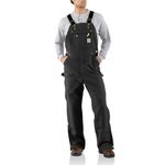 Carhartt Mens Loose Fit Firm Duck Bib Overall, Black, 32W x 34L