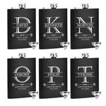 ELEGANTPARK Groomsmen Gifts for Wedding Personalized Gifts for Groomsmen Flask 1 Pc Engraved Initial Flask with Name Proposal Gifts for Groom Best Man