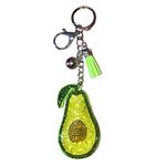 Popfizzy Bling Keychain Accessories for Women, Car Keys Keychain Charms, Purse Charm for Handbags, Cute Key Chains for Girls, Avocado (Silver), One Size