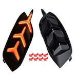 Smoked Lens Y LED Bumper Reflector Lamps Compatible With 2016-2021 Honda Civic LX EX Touring Sedan - Tail Brake & Rear Fog Lights