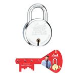 Link® 65mm Round BCP Padlock | Steel Body | 50,000 Key Combinations | Hardened Shackle | 6 Brass Lever | Double Locking | 1 Padlock |3 Silver Keys| Made in India | Get 1 Key Holder Free