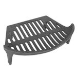 Heavy Duty Conventional Large Cast Iron Sturdy Fireplace Accessory Fire Coal Log Grate, Metal Black for 14-Inch Fireplace GRA02