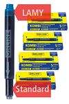 ONLINE double-sided pen ink cartridges, universal pen refills, compatible with all common fountain pens, even Lamy pens - Spare cartridges - 4-pack - Erasable, washable, colour royalblue