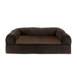 Furhaven Pet Plush & Suede Orthopedic Sofa Pet Bed, Espresso, Jumbo