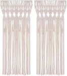 Konelia Macrame Curtain Boho Curtain 2 Pack Handmade Window Curtain Woven Wall Hanging Room Divider for Living Room Bedroom Home Decor Party Wedding Backdrop Doorways Curtain 78.7 x 33.5 Inches