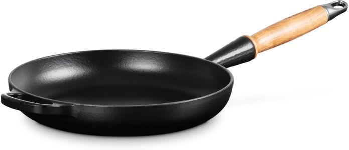 Le Creuset Signature Cast Iron Frying Pan 28cm – Matte Black, Wooden Handle