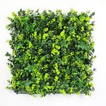 ULAND 12Pcs Pack Artificial Hedges Panels, Faux Square Green Leaves Topiary Mixed Ferns Shrub Grass Privacy Greenery Fence Wall Panels Cover Backdrop, Home Garden Outdoor Wall Decoration