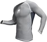 Meister Rush Premium Long Sleeve Rash Guard for MMA, BJJ & Diving - Charcoal/Black - Large