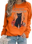 SUPEYA It's Just a Bunch of Hocus Pocus T-Shirt Halloween Sweatshirts for Women Hocus Pocus Shirt Fall Pullover Tops Orange