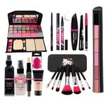 Zaduhik TYA 6155 Makeup Kit with 7 Black Makeup Brushes Set, 1 Lipstick, Matte Fixer, Primer, Contour, Foundation, 3in1 Eyeliner Combo, 36H, Kajal and 1 Beauty Blender - (Pack of 19)