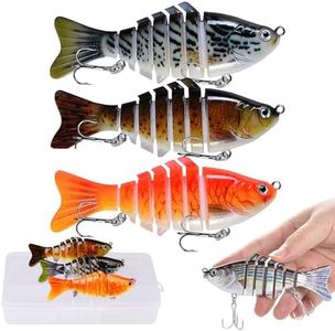 Bionic Swimming Bait, Robotic Fishing Lure,3D Bionic Swimming Lure Swims Like a Real Injured Bait Fish, Fishing Lure for Bass Trout Fishing Suitable for All Kinds of Fishing Waters (3 Pcs)