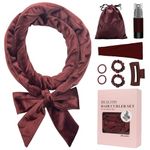 ZILAMPU Heatless Curling Rod Headband, Hair Curlers No Heat Overnight Curls Headband, 70" Velvet Heatless Curls Hair Rollers Wrap Set for Women Girls Long Hair, Hair Curler to Sleep In -Reddish Brown