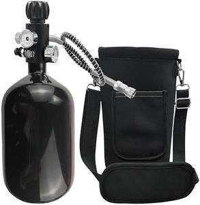 Orctac DOT 68ci PCP air Tank System,4500psi Black Carbon Fiber Paintball Tank,HPA Tank Paintball air Tank pcp Tank with 5/8-18UNF Thread Dual Gauge Valve and Tank Handbag