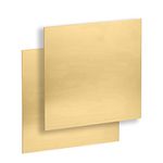 USAMILY 2 Pcs Brass Plate Sheet 6" x 6" x 18 Gauge Brass Shim Stock for Hobby Craft, Models, Home Improvements and Jewelry Making
