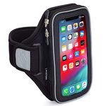 Sporteer Velocity V8 Running Armband - Compatible with iPhone 16 Pro Max, 16 Plus, 15/14 Pro Max, 16/15/14 Pro, iPhone 16/15/14, Galaxy S24+, S23 Plus, Pixel, & Many More Cell Phones - FITS Cases