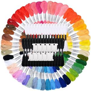 Anshine 80 Skeins Embroidery Floss, Embroidery Thread, Cross Stitch Thread Friendship Bracelet String kit DIY Handmade Craft with 10 Pieces Floss Bobbins (50 Colorful, 15 Black and 15 White)