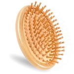 Bamboo Massage Comb,Wooden Scalp Massager Wooden Hair Brush Round Portable Bamboo Comb Anti-Static Air Cushion Hairbrush Mini Hairbrush without Handle