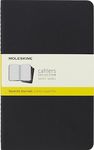 Moleskine Cahier Journal, Soft Cover, Large (5" x 8.25") Squared/Grid, Black, 80 Pages (Set of 3)