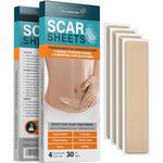 NUVADERMIS Silicone Scar Sheets, Tape, Strips - USA Tested - Healing Keloid, C-Section, Tummy Tuck - As Surgical Cream, Gel, Patch, Bandage, Pad - Surgery Scars Treatment - 4 Pack 14.5 x 4.0 cm