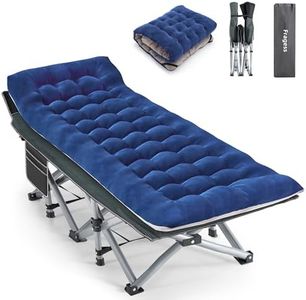 Fragess Camping Cot, Sleeping Cots, Portable Camping cots with Cushion, Pillow and Carry Bag, 1200D Double Layer Oxford, 600 LBS Weight Capacity Cots for Sleeping (Blue)