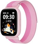 BIGGERFIVE Smart Watch for Kids, 1.8" Fitness Tracker Watch Pedometer, Heart Rate, IP68 Waterproof, Sleep Monitor, Calorie Step Counter, 5 Puzzle Games with/Without APP for Girls Teens 5-16, Nylon