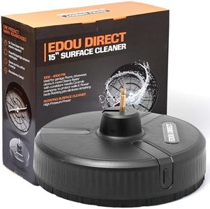 Edou Direct Pressure Washer Surface Cleaner - Heavy-Duty Plastic - 15'' - Black - Dual Spinning Nozzles for Fast Cleaning - Compatible with Most Electric Pressure Washers - 1/4 Inch Quick-Connect