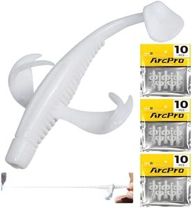 ArcPro Paddle Tail Swim Baits, 30Pcs TPE White Soft Lures, Unique Vibrating Swim Action, Shaky Sinking Motion, Crappie Lures, for Saltwater/Freshwater, Great Bait for Family Fishing, White Pearl