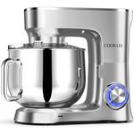 COOKLEE Stand Mixer, 9.5 Qt. 660W 10-Speed Electric Kitchen Mixer with Dishwasher-Safe Dough Hooks, Flat Beaters, Wire Whip & Pouring Shield Attachments for Most Home Cooks, SM-1551, Silver