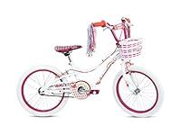 Schwinn Mythic Kids Bike, 18-inch Tyres, 10-Inch Smartstart Frame, Bell and Basket Included, Caliper Brakes, Recommended Age 5 - 8 Years, White with Unicorns