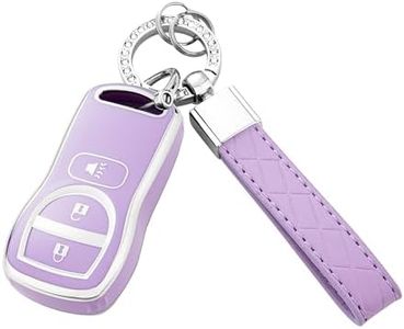 Key Fob Cover with Keychain for Nissan Frontier Armada Murano Pathfinder Quest Sentra Titan Versa Xterra and Infiniti, Purple