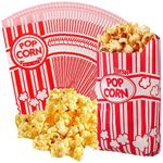 Paper Popcorn Bags - 50pcs 1oz Carnival Red White Disposable Pop-corn Bags for Carnival Themed Party,Movie Night,Popcorn Bars,Concessions