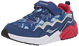 Saucony Kids Boys Flash A/C 2.0 Running Shoe, Blue/Red/White, 13 M US