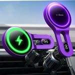 LISEN for 15W MagSafe Car Mount Charger, for iPhone 16 Wireless Car Charger Magnetic Car Phone Holder Mount, Car Phone Mount Charger Vent Fit for iPhone 16 15 Pro Max 14 13 12 MagSafe Cases, Purple