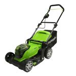 Greenworks Lawn Mower 2x24V(48V) Cordless Lawnmower with Mulcher + 50L Grass Bag. Fast Grass Cutter up to 440m². 41cm Cutting Width. Tool Only WITHOUT Battery and Charger. 3 Year Guarantee, G24X2LM41