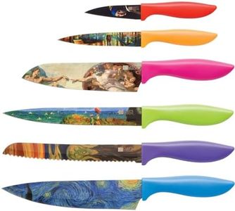 Chef’s Vision Masterpiece Knife Set - 6-Piece Stainless Steel Kitchen Knives Set with Stunning Artistic Designs- Perfect House Warming Gift - Unique Kitchen Knife Set Gift